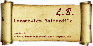 Lazarovics Baltazár névjegykártya